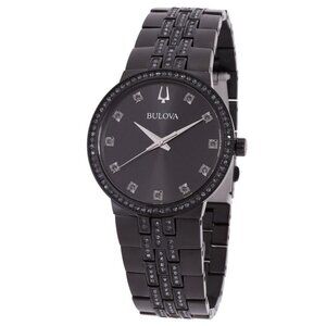 NWT Authentic Bulova Classic Box Set Quartz Crystal Black Dial Men's Watch and N